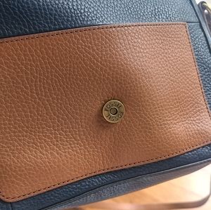 Fossil blue/brown leather handbag